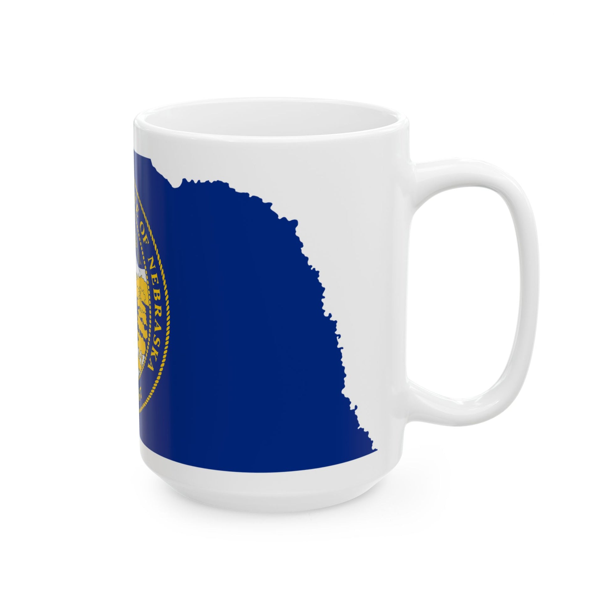 Flag-map of Nebraska (United States) White Coffee Mug-Go Mug Yourself