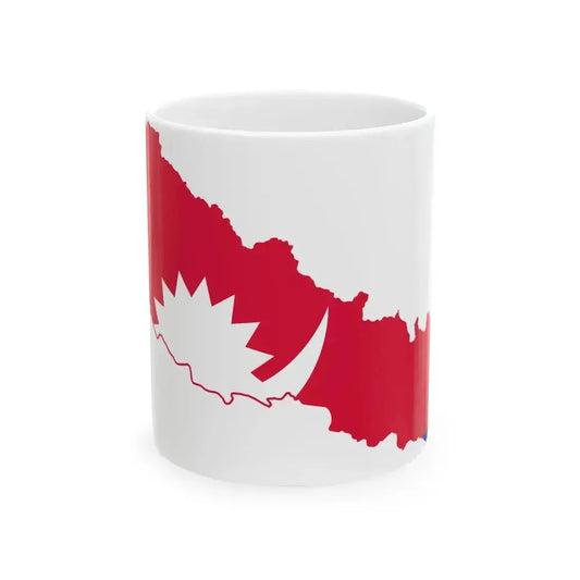 Flag map of Nepal (Nepal) White Coffee Mug 11oz - Go Mug Yourself