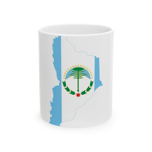 Flag-map of Neuquen Province (Argentina) White Coffee Mug-11oz-Go Mug Yourself