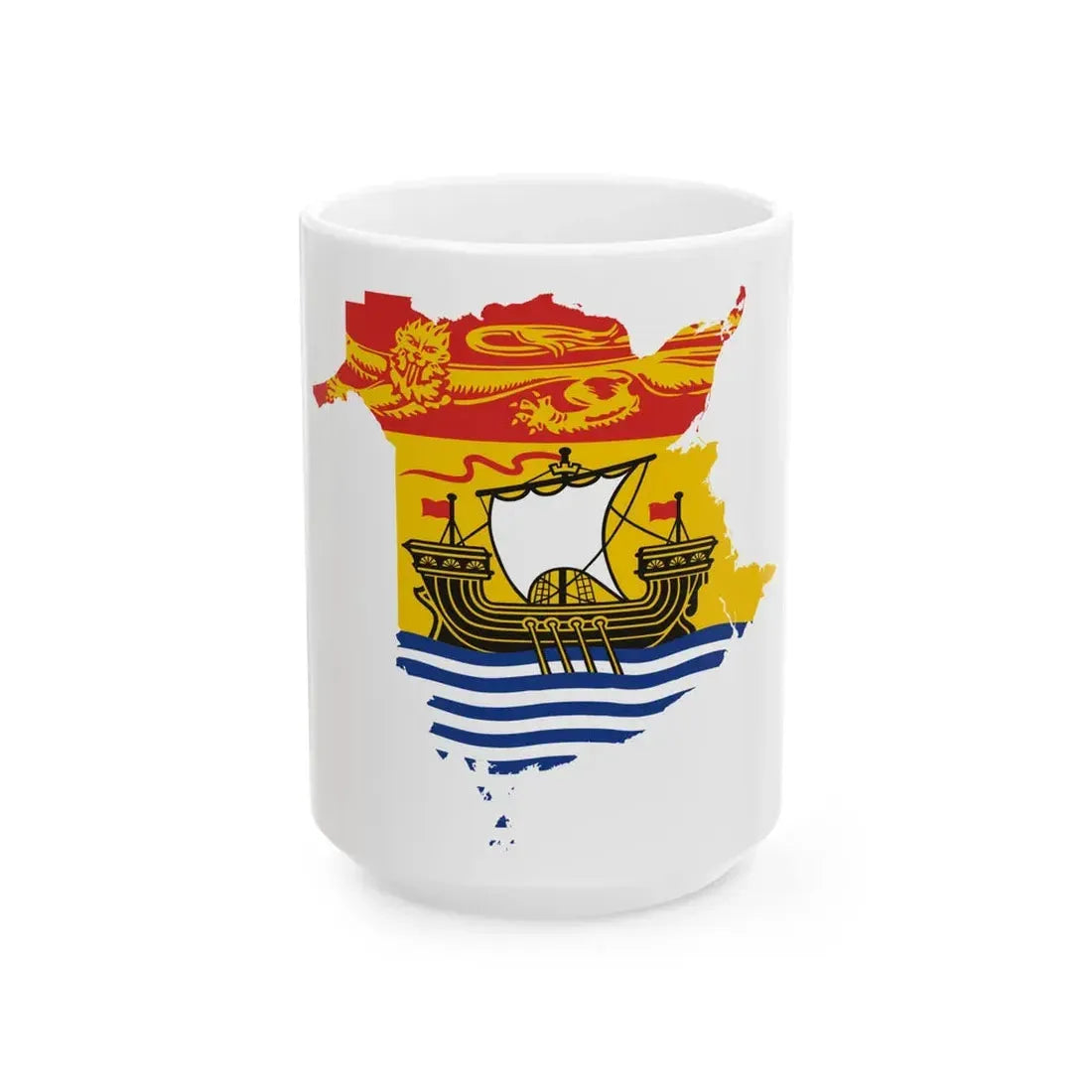 Flag-map of New Brunswick (Canada) White Coffee Mug 15oz - Go Mug Yourself