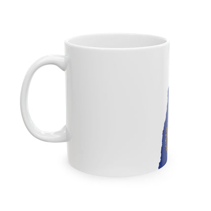 Flag map of New Hampshire (United States) White Coffee Mug-Go Mug Yourself