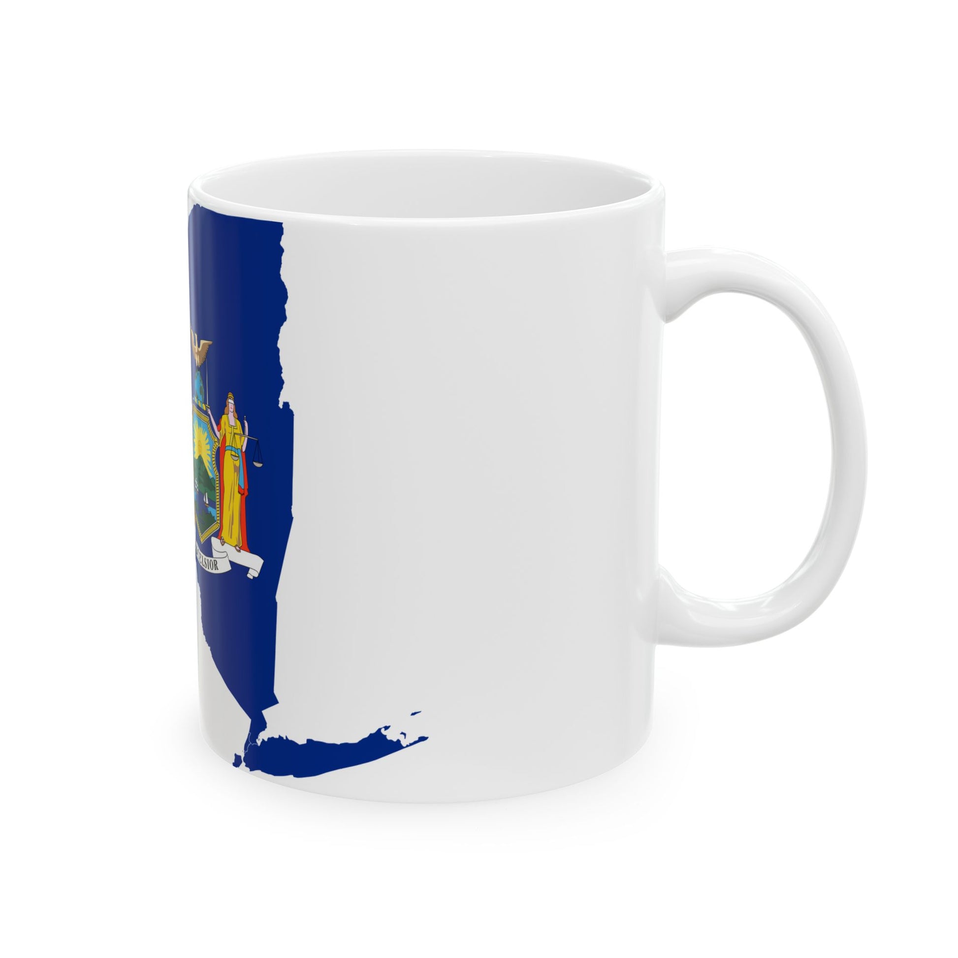 Flag map of New York 1909-2020 (United States) White Coffee Mug-Go Mug Yourself