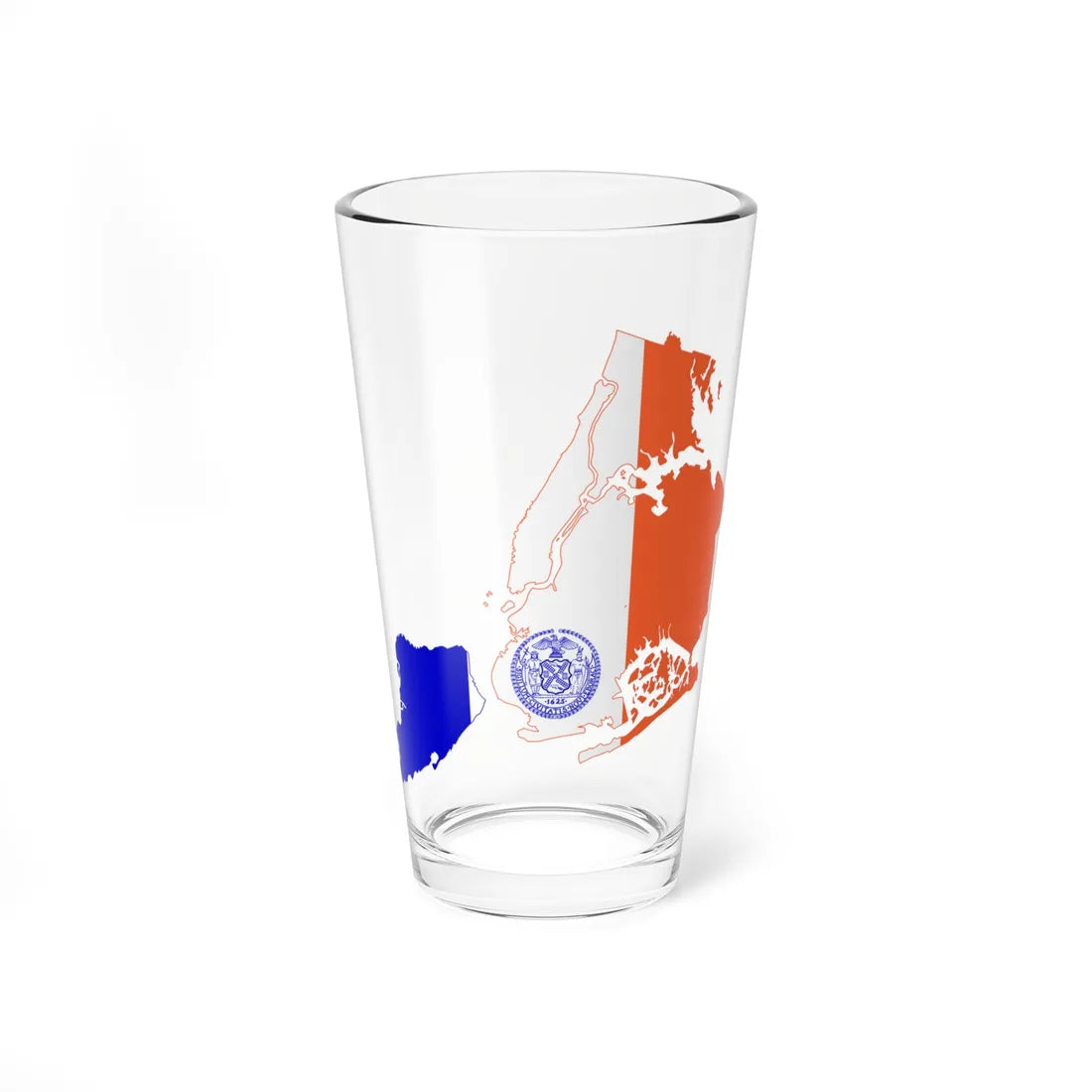 Flag-map of New York City (United States) Pint Glass 16oz 16oz - Go Mug Yourself