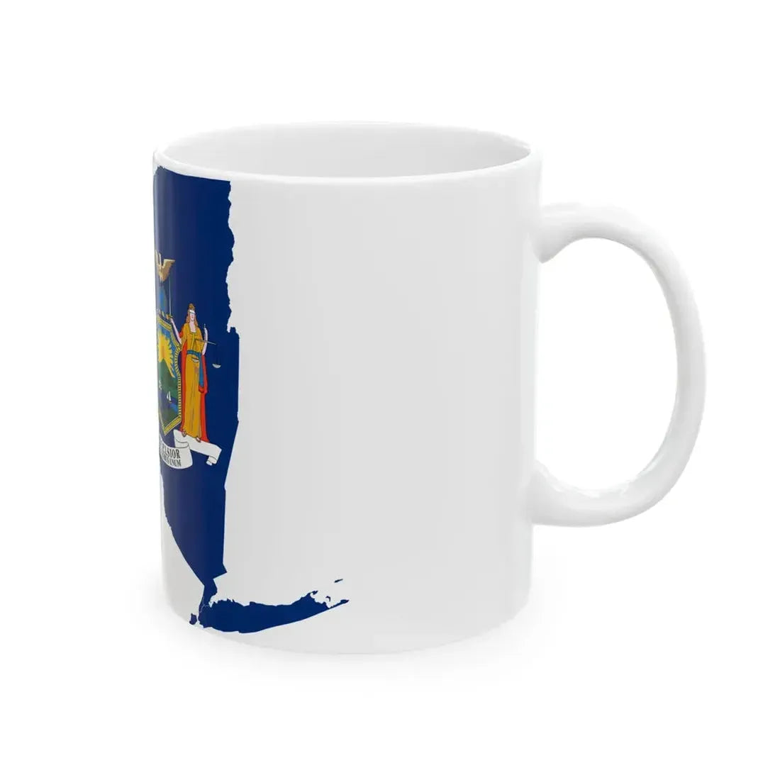 Flag-map of New York (United States) White Coffee Mug - Go Mug Yourself