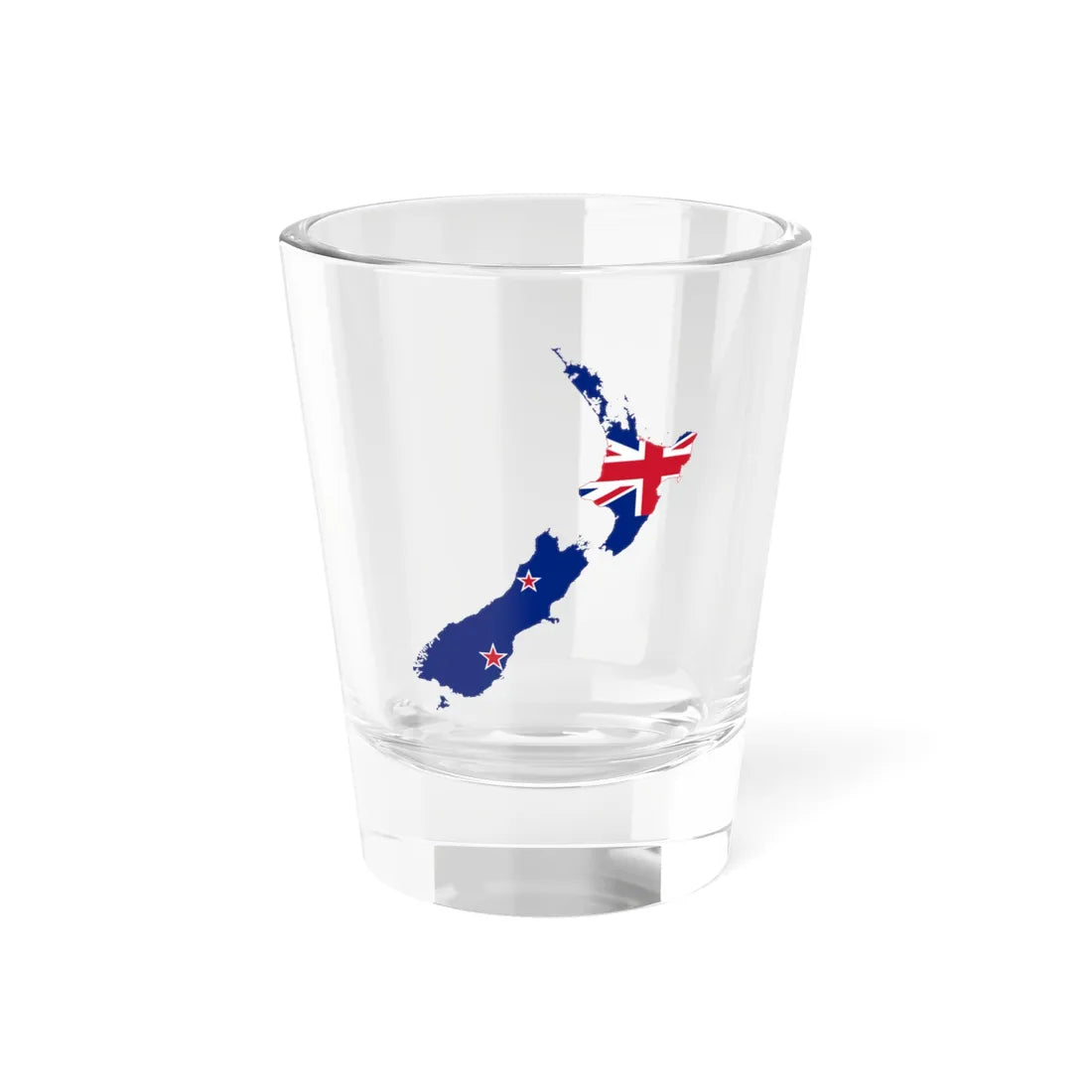 Flag-map of New Zealand without outlying islands (New Zealand) Shot Glass 1.5oz 1.5oz - Go Mug Yourself