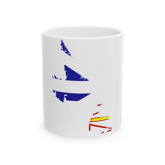 Flag-map of Newfoundland and Labrador (Canada) White Coffee Mug-11oz-Go Mug Yourself