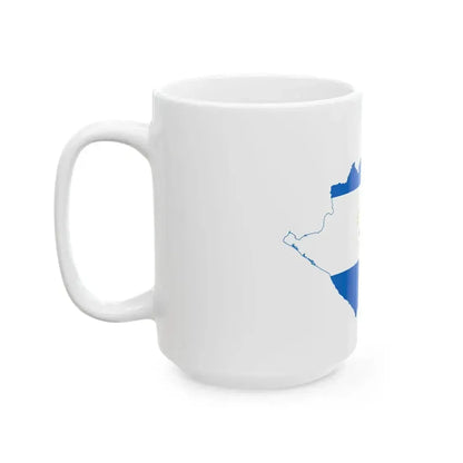 Flag map of Nicaragua (Nicaragua) White Coffee Mug - Go Mug Yourself