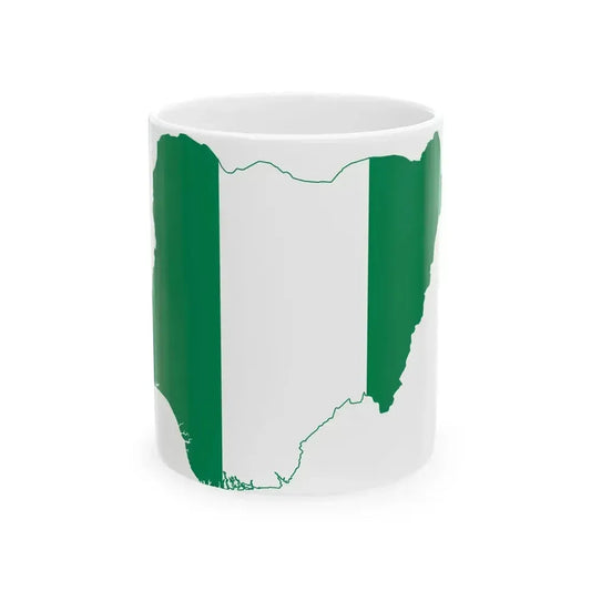 Flag map of Nigeria (Niger) White Coffee Mug 11oz - Go Mug Yourself