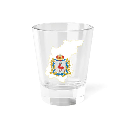 Flag-map of Nizhny Novgorod Oblast (Russia) Shot Glass 1.5oz 1.5oz - Go Mug Yourself