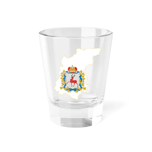 Flag-map of Nizhny Novgorod Oblast (Russia) Shot Glass 1.5oz 1.5oz - Go Mug Yourself