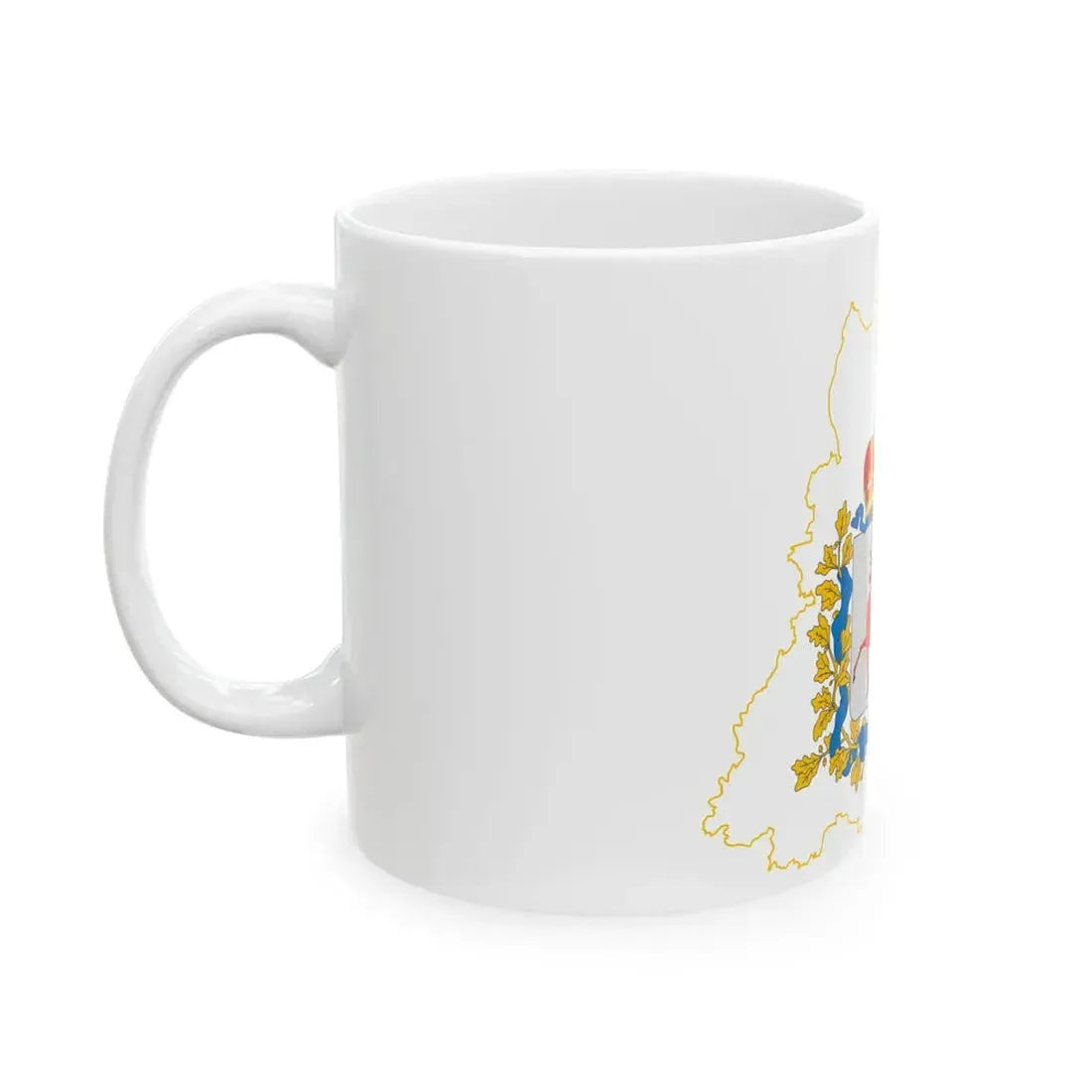 Flag-map of Nizhny Novgorod Oblast (Russia) White Coffee Mug - Go Mug Yourself
