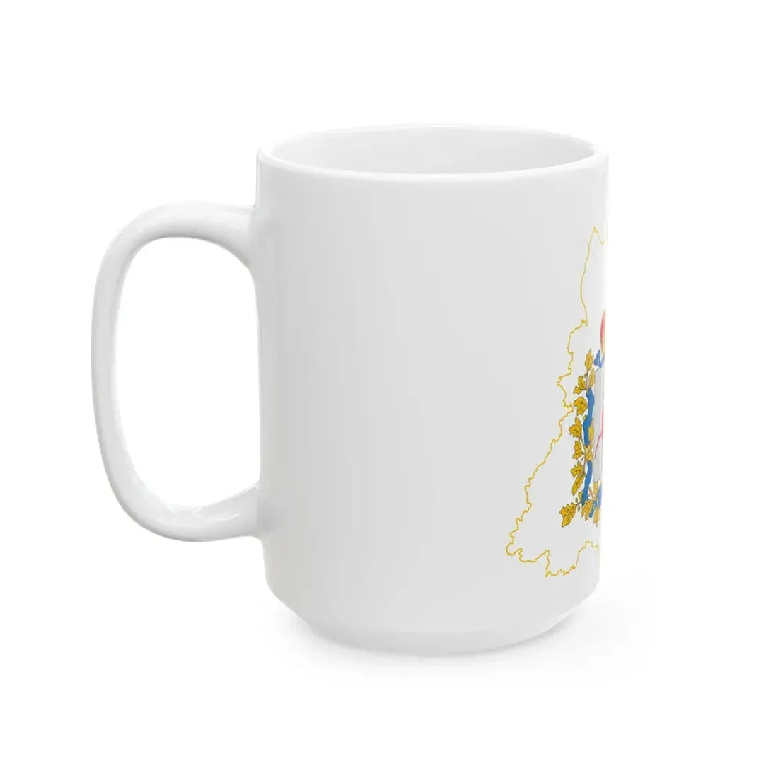 Flag-map of Nizhny Novgorod Oblast (Russia) White Coffee Mug - Go Mug Yourself