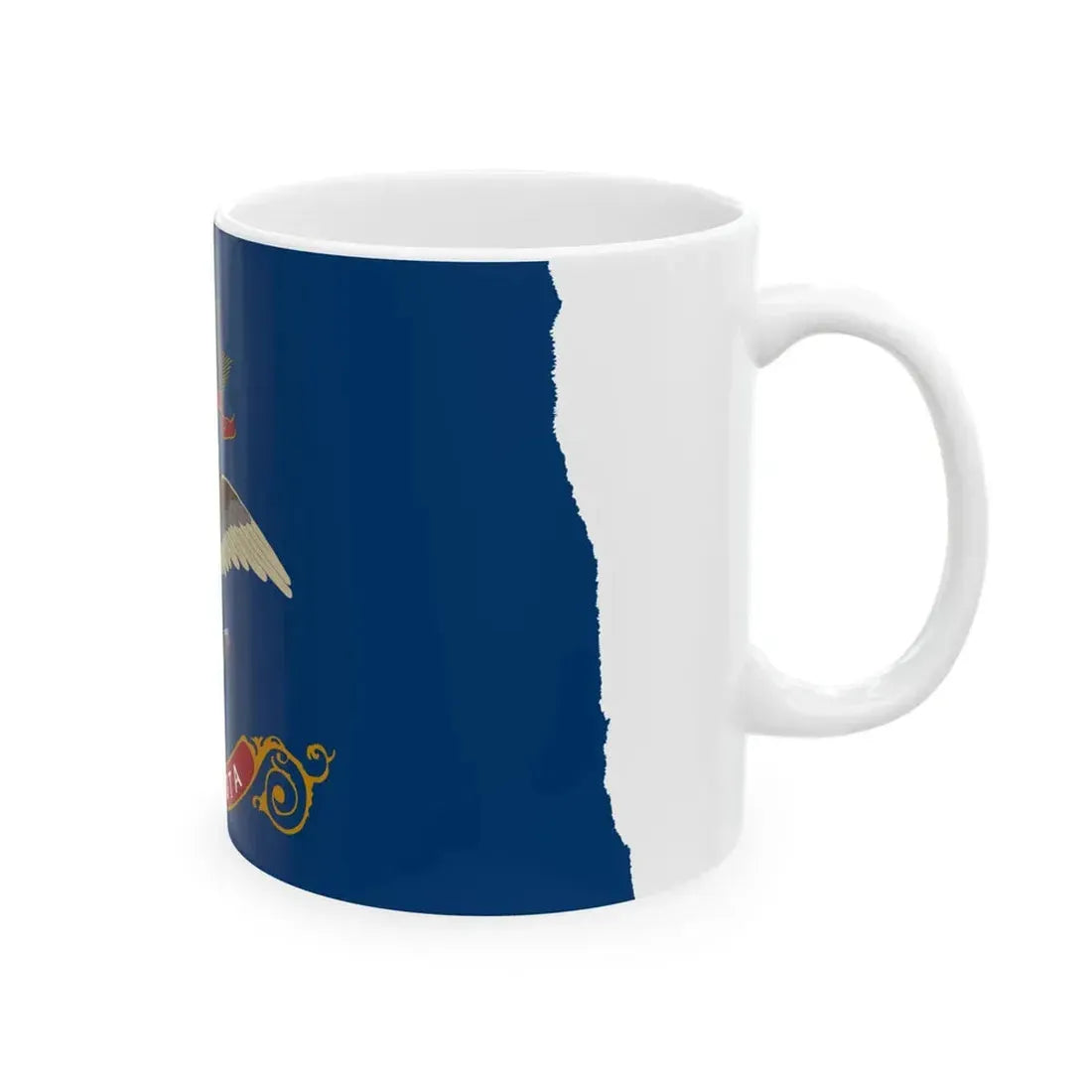 Flag-map of North Dakota (United States) White Coffee Mug - Go Mug Yourself