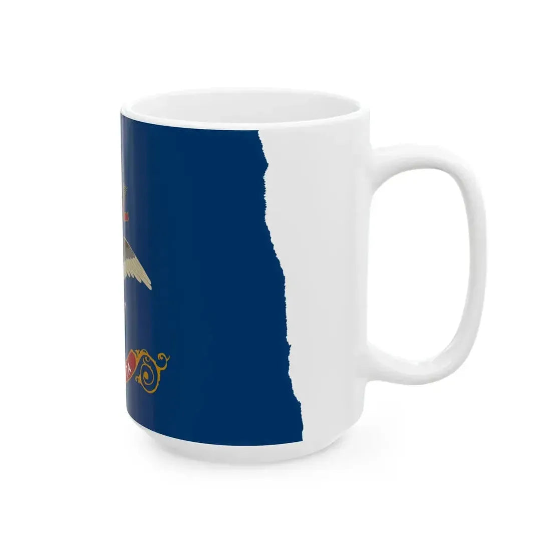Flag-map of North Dakota (United States) White Coffee Mug - Go Mug Yourself