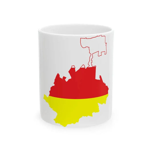 Flag-map of North OssetiaAlania (Russia) White Coffee Mug 11oz - Go Mug Yourself
