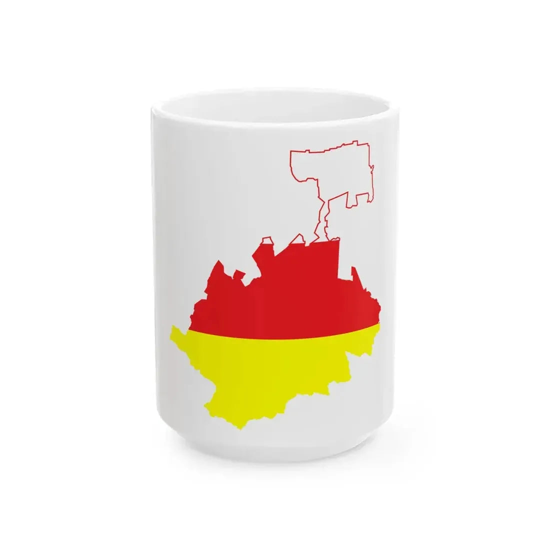 Flag-map of North OssetiaAlania (Russia) White Coffee Mug 15oz - Go Mug Yourself
