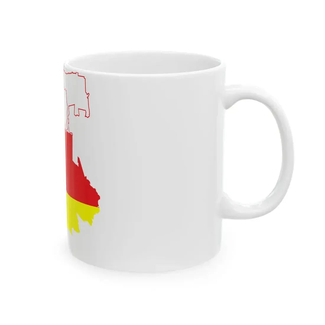 Flag-map of North OssetiaAlania (Russia) White Coffee Mug - Go Mug Yourself