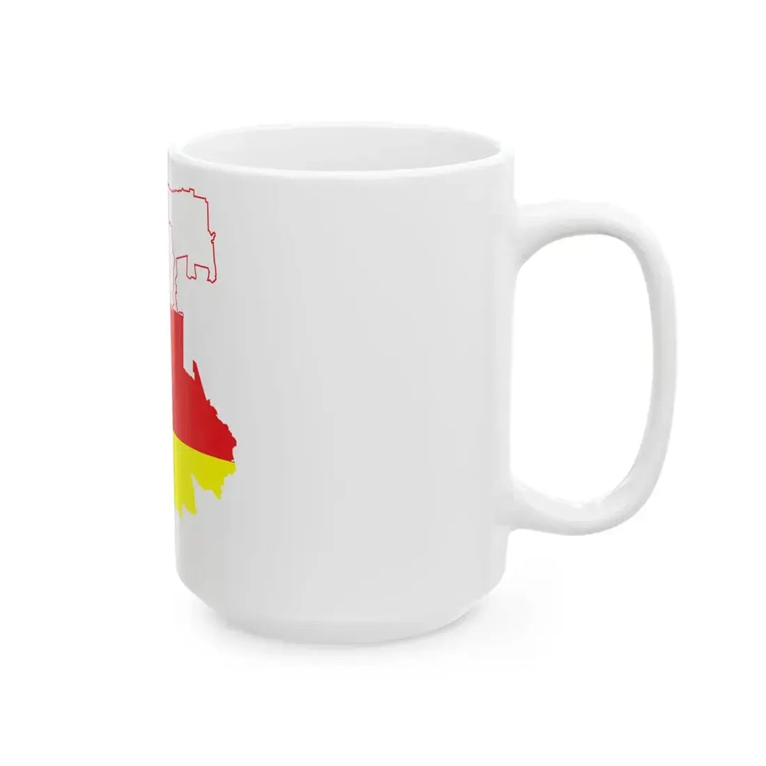 Flag-map of North OssetiaAlania (Russia) White Coffee Mug - Go Mug Yourself