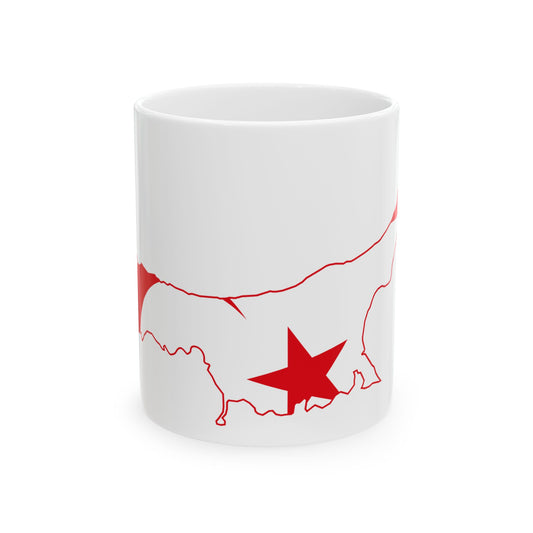 Flag map of Northern Cyprus (Cyprus) White Coffee Mug-11oz-Go Mug Yourself