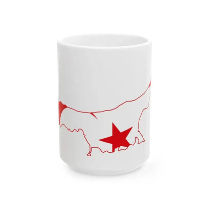 Flag map of Northern Cyprus (Cyprus) White Coffee Mug 15oz - Go Mug Yourself