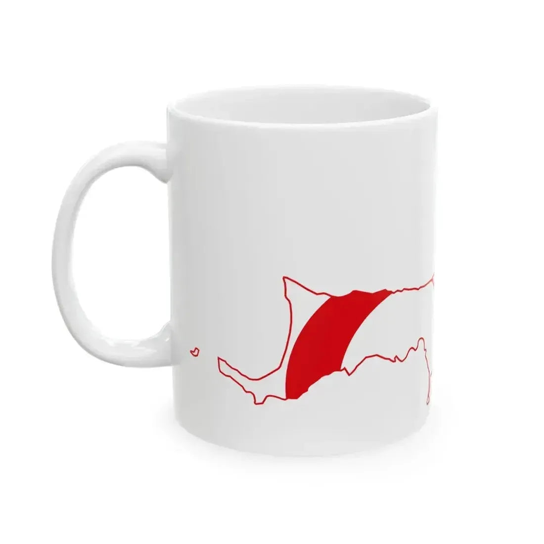Flag map of Northern Cyprus (Cyprus) White Coffee Mug - Go Mug Yourself