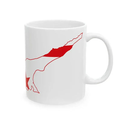 Flag map of Northern Cyprus (Cyprus) White Coffee Mug - Go Mug Yourself