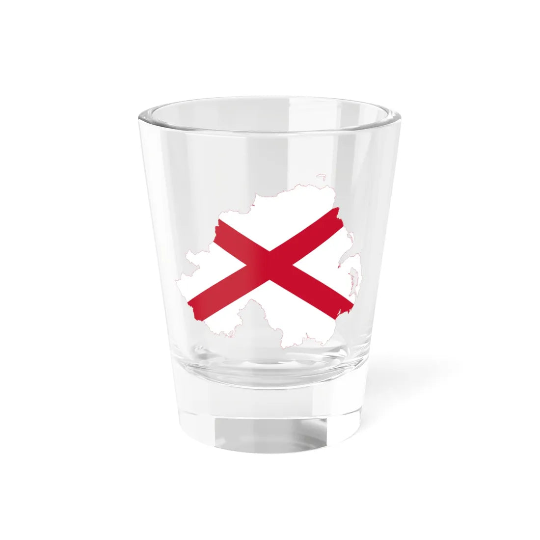 Flag-map of Northern Ireland St Patrick Saltire (United Kingdom) Shot Glass 1.5oz 1.5oz - Go Mug Yourself