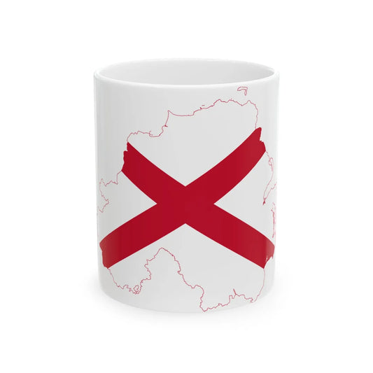 Flag-map of Northern Ireland St Patrick Saltire (United Kingdom) White Coffee Mug 11oz - Go Mug Yourself