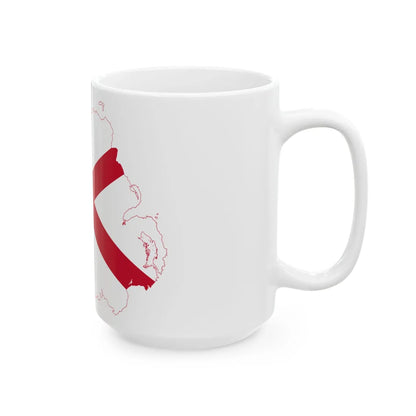 Flag-map of Northern Ireland St Patrick Saltire (United Kingdom) White Coffee Mug - Go Mug Yourself
