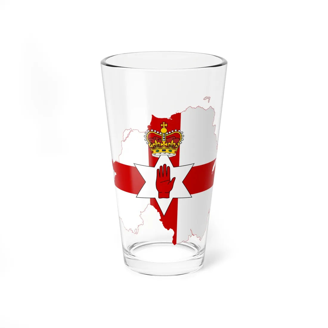Flag-map of Northern Ireland (United Kingdom) Pint Glass 16oz 16oz - Go Mug Yourself
