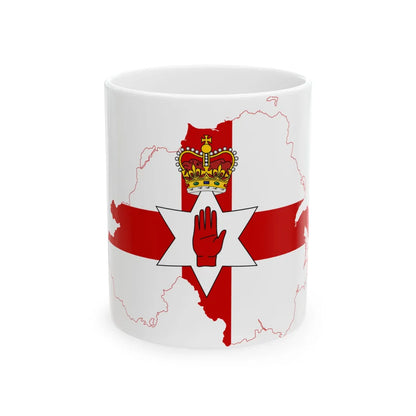 Flag-map of Northern Ireland (United Kingdom) White Coffee Mug 11oz - Go Mug Yourself