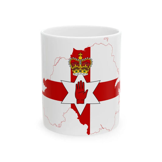 Flag-map of Northern Ireland (United Kingdom) White Coffee Mug 11oz - Go Mug Yourself