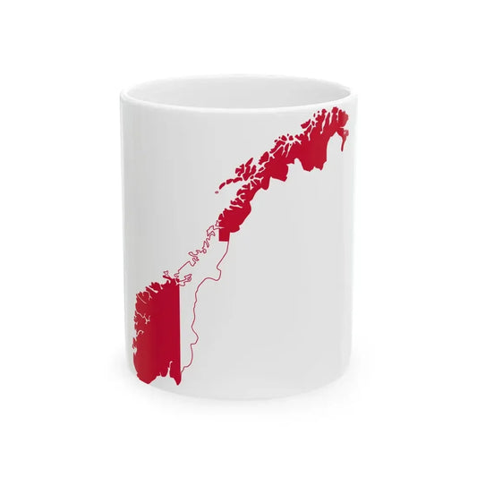 Flag-map of Norway 1814-1821 (Norway) White Coffee Mug 11oz - Go Mug Yourself