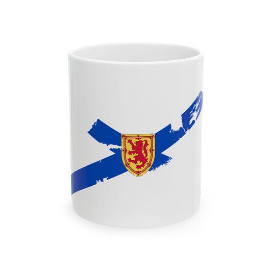 Flag-map of Nova Scotia (Canada) White Coffee Mug-11oz-Go Mug Yourself