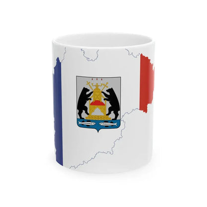 Flag-map of Novgorod Oblast (Russia) White Coffee Mug 11oz - Go Mug Yourself