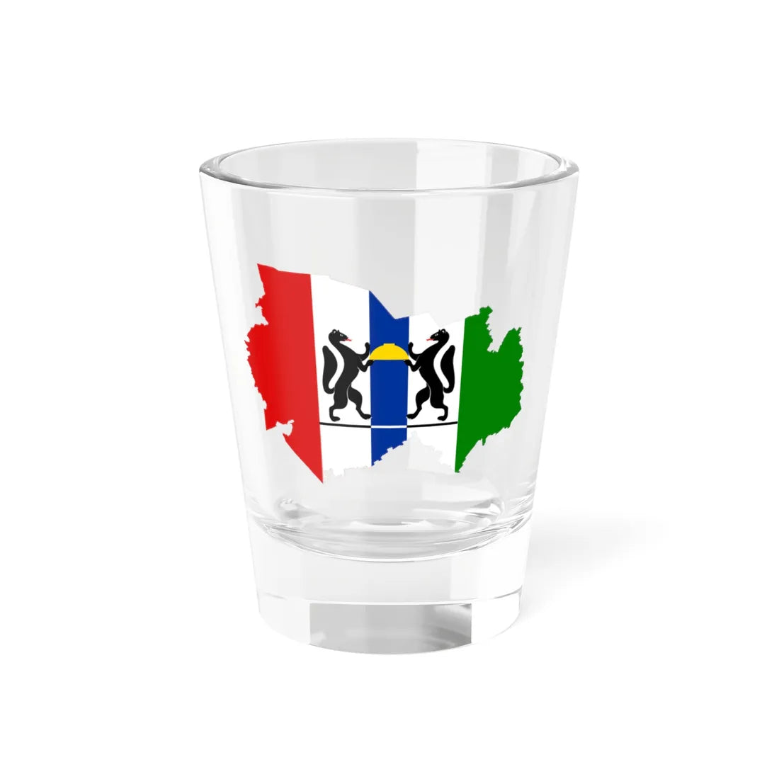 Flag-map of Novosibirsk oblast (Russia) Shot Glass 1.5oz 1.5oz - Go Mug Yourself