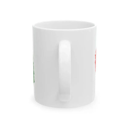 Flag-map of Novosibirsk oblast (Russia) White Coffee Mug - Go Mug Yourself