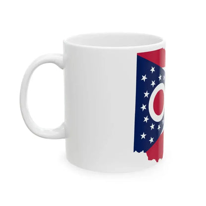 Flag Map of Ohio (United States) White Coffee Mug - Go Mug Yourself