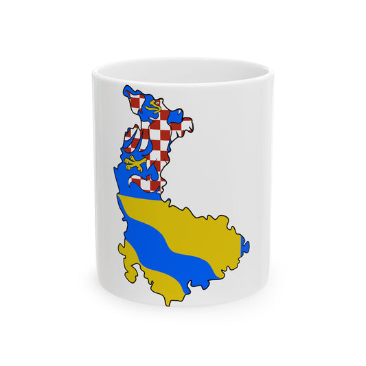 Flag-map of Olomouc Region (Czech Republic) White Coffee Mug-11oz-Go Mug Yourself