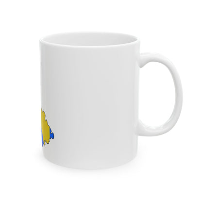 Flag-map of Olomouc Region (Czech Republic) White Coffee Mug-Go Mug Yourself