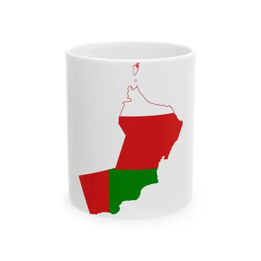 Flag map of Oman (Oman) White Coffee Mug 11oz - Go Mug Yourself