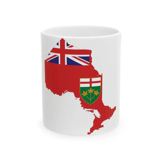 Flag-map of Ontario (Canada) White Coffee Mug 11oz - Go Mug Yourself