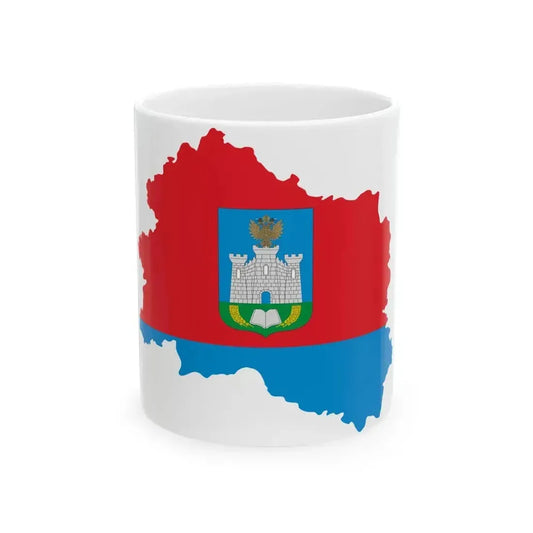 Flag map of Oryol Oblast (Russia) White Coffee Mug 11oz - Go Mug Yourself