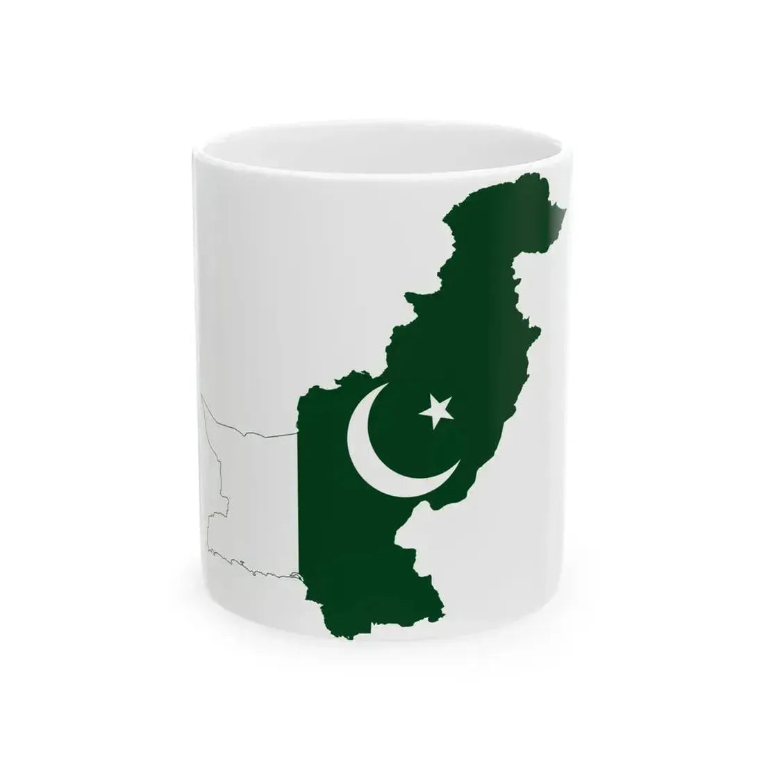 Flag map of Pakistan (Pakistan) White Coffee Mug 11oz - Go Mug Yourself