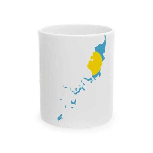 Flag map of Palau (Palau) White Coffee Mug 11oz - Go Mug Yourself