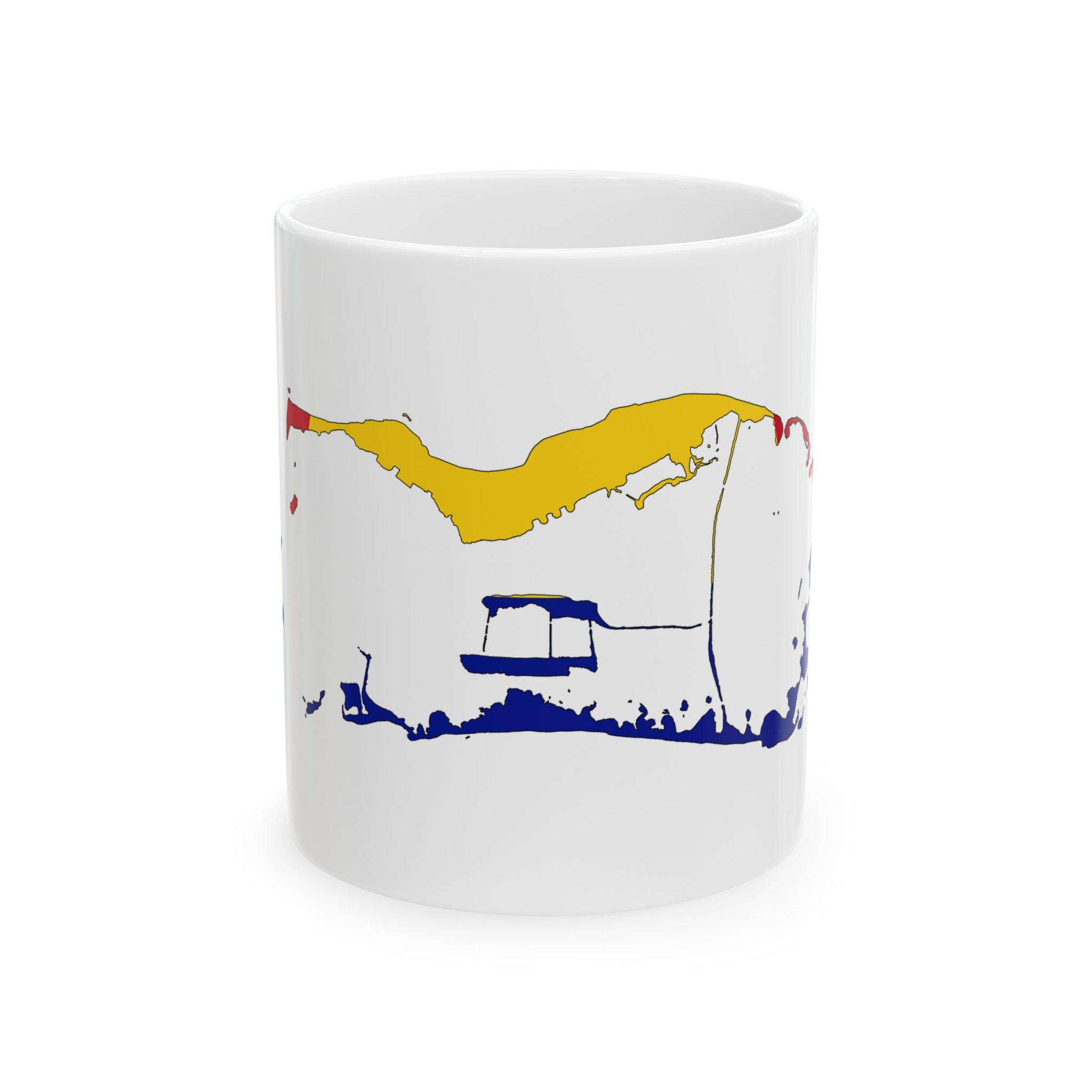Flag map of Palmyra Atoll (United States) White Coffee Mug-11oz-Go Mug Yourself