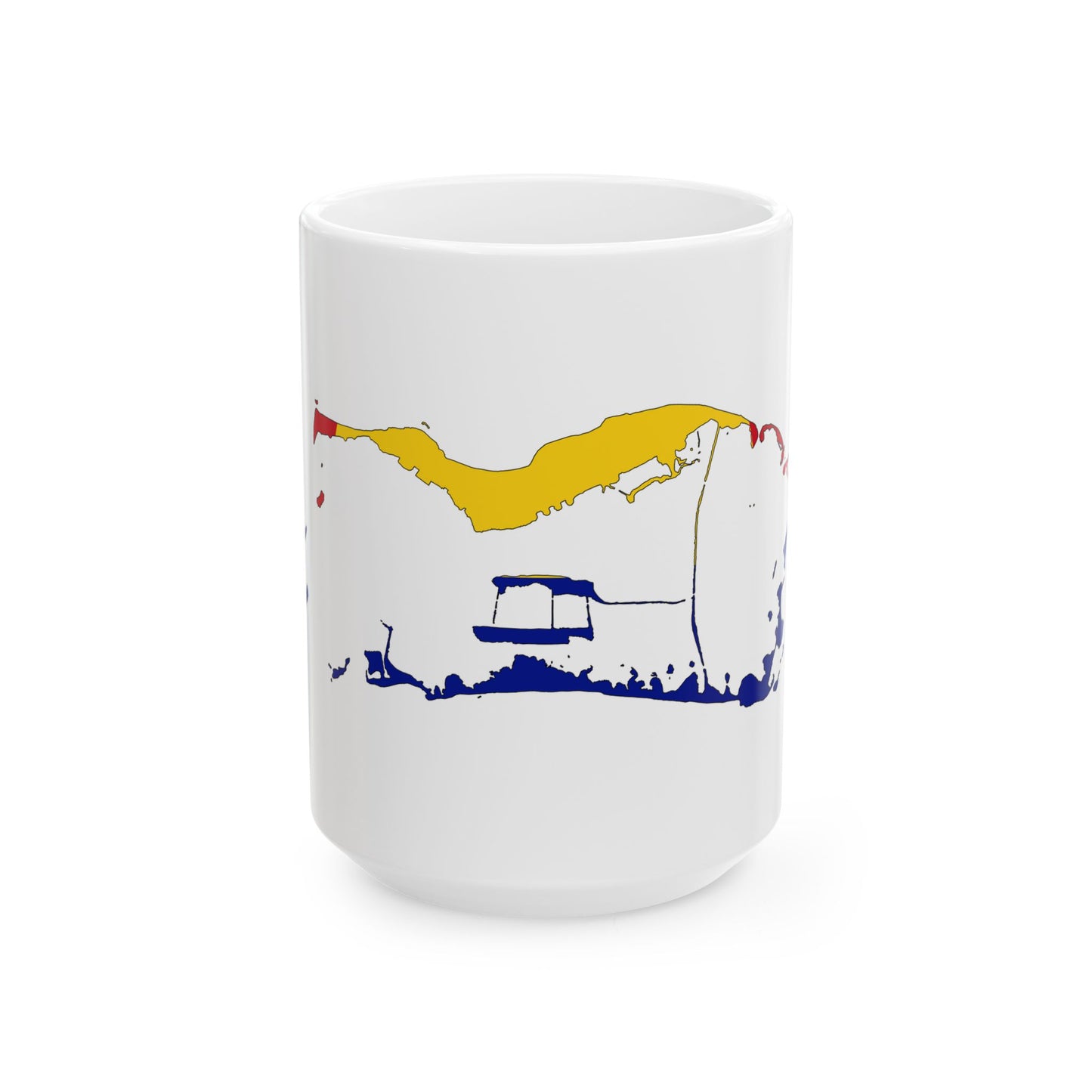 Flag map of Palmyra Atoll (United States) White Coffee Mug-15oz-Go Mug Yourself