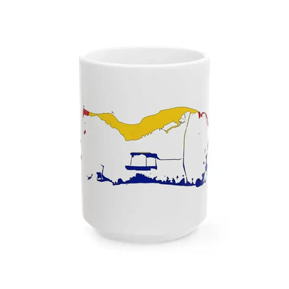 Flag map of Palmyra Atoll (United States) White Coffee Mug 15oz - Go Mug Yourself
