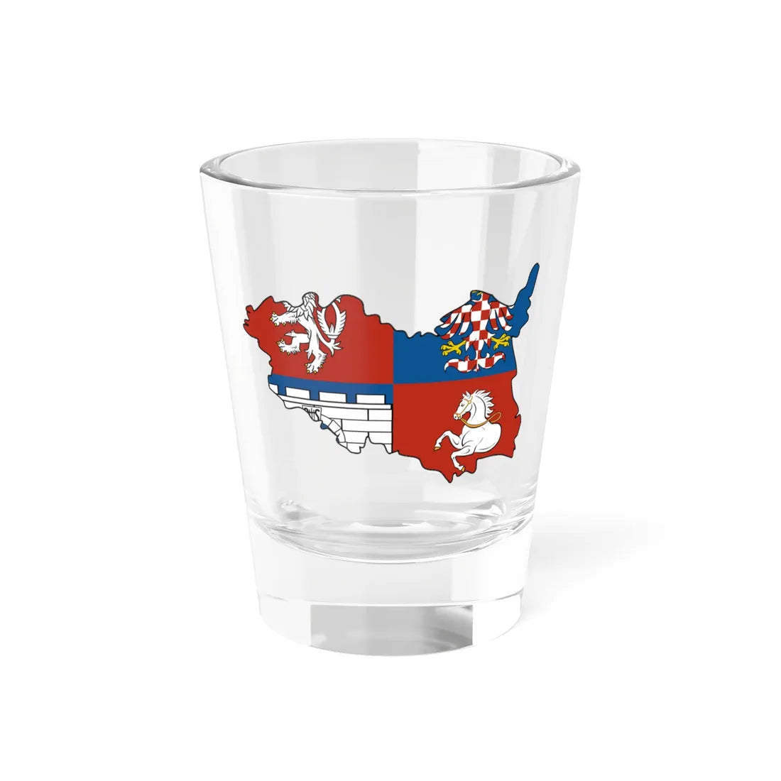 Flag-map of Pardubice Region (Czech Republic) Shot Glass 1.5oz 1.5oz - Go Mug Yourself