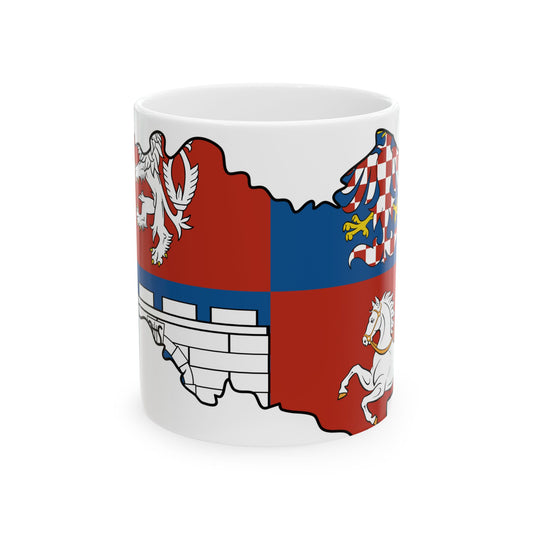 Flag-map of Pardubice Region (Czech Republic) White Coffee Mug-11oz-Go Mug Yourself